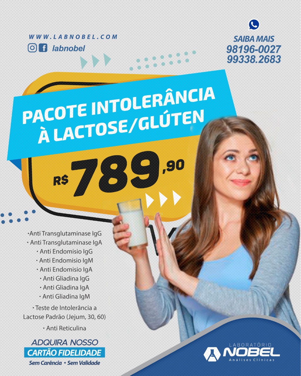 Pacote Intolerância a Lactose/Glúten